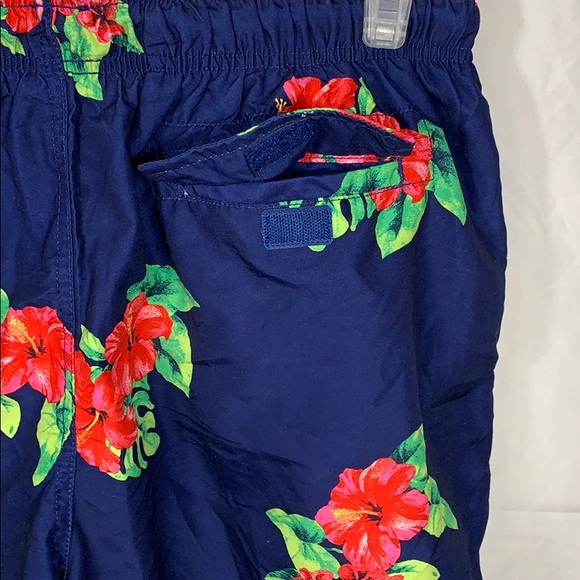 Men’s Hibiscus Swim Trunks Estate Blue - Picture 6 of 10